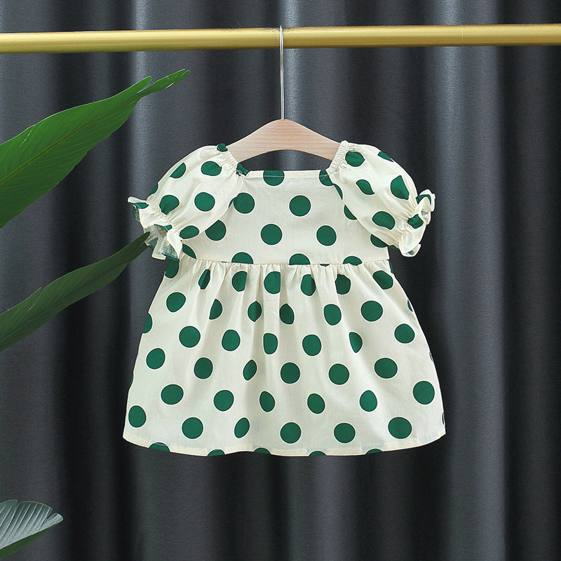 Wholesale 4 sets Kids 2023 Summer Polka Dot Butterfly Cotton Dress